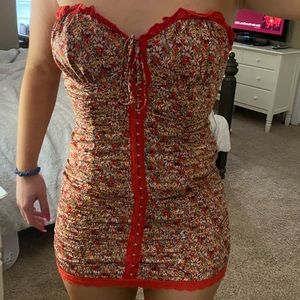Boutique Floral lace mini dress